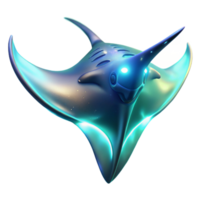 Glowing Aquatic Creature Futuristic 3D Render of a Bio luminescent Ray png