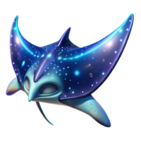 Luminous Aquatic Creature A 3D Model of a Bio luminescent Stingray png