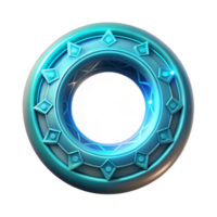 Celestial Orb Mystic Gate, 3D Render, Abstract Art, Futuristic Design, Fantasy Element, Digital Artwork, Circular Frame, Glowing Effect, Teal Color, Geometric Shapes png