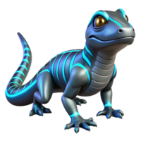 Glowing Lizard 3D Render of a Futuristic Reptile png