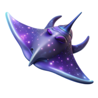 Cosmic Ray A 3D Render of a Bio Luminescent Stingray png