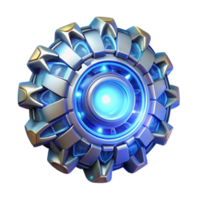 Futuristic Orb Advanced Technology, Glowing Core, Mechanical Design, Sci Fi Gadget, Energy Source, Digital Art, 3D Render, Blue Light, Metallic Texture png