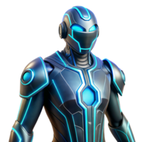 Futuristic Robot Advanced Armor, Glowing Neon Design png