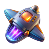 Futuristic Spaceship A 3D Render of a Sleek, Sci Fi Vehicle png