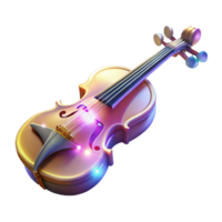 Luminous Violin 3D Render of a Sparkling String Instrument png