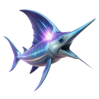 Luminous Billfish A 3D Render of a Sparkling Aquatic Creature png