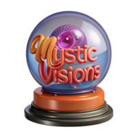 Mystic Visions 3D Render Enchanting Glass Ball with Abstract Design png