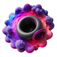 Cosmic Nebula 3D Render Abstract Background with Galaxy-Themed Design, Vibrant Colors, and Unique 3D Shapes png