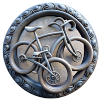 3D Render of Two Bikes in an Ornate Circular Frame, Cycling Illustration png