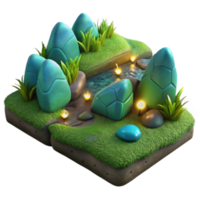 Enchanted Stream 3D Render A Fantasy Game Asset png