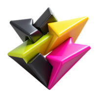 Abstract 3D Render of Interlocking Colorful Geometric Shapes png