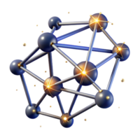 3D Render of Abstract Molecular Structure Network png