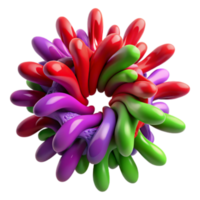 Abstract 3D Render of Colorful Twisted Shapes Circular Design png