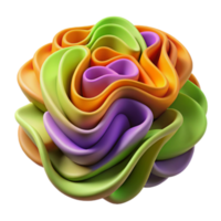 Abstract 3D Render of Colorful Intertwined Waves, Swirling Organic Forms png