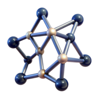 3D Model of a Complex Molecular Structure Intricate Bonds and Atomic Arrangement png