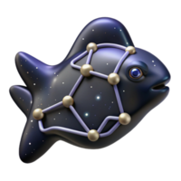 Cosmic Fish 3D Render A Celestial Illustration of a Starry Night Fish png