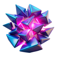 Iridescent Prism Cluster 3D Render Abstract Background png