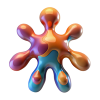 Abstract 3D Render of Colorful Blob - Iridescent, Multicolored, Shiny, Glossy, Organic Forms, Fluid Dynamics, Surreal, Digital Art png