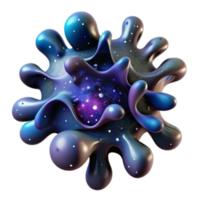 Cosmic Fluid 3D Render Abstract Universe Splashes, Galaxy in Liquid Form png