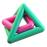 Abstract 3D Render Pink and Teal Interlocking Triangles and Squares png