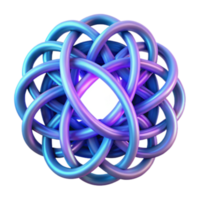 Abstract 3D Render of Intertwined Loops A Colorful Knot Design png