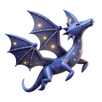 celestial Dragão 3d render fantasia ilustração png