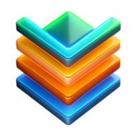 Abstract 3D Illustration of Stacked Colorful Cubes with Checkmark png