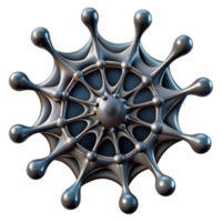 Abstract 3D Metallic Orb Illustration Intricate Geometric Design, Circular Pattern, Shiny Surface, Gray Color Palette, Technology Concept png