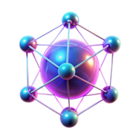 Vibrant 3D Render of Molecular Structure Abstract Background png