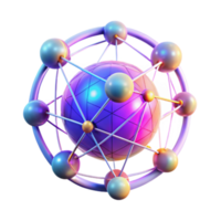 Vibrant 3D Render of a Molecular Structure Abstract Background png