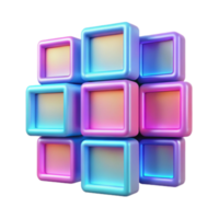 Abstract 3D Render of Interlocking Colorful Cubes png