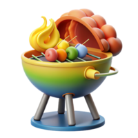 Rainbow Grill Summer BBQ Fun with Fruit Skewers png
