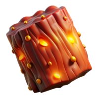 Glowing Cube Abstract 3D Render of Organic Texture png