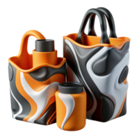 Abstract Swirl Design Containers Bags, Bottles, and Jars png