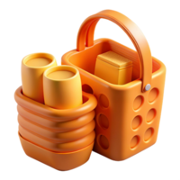 Orange Carry Case with Cups and Container png