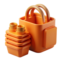 Orange Stackable Containers with Carrying Handle png