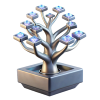 Illuminated Network Tree A Futuristic Data Visualization png