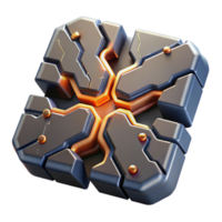 Abstract 3D Render Geometric Structure with Glowing Core png