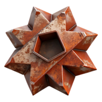 Rusty Starburst with Hexagonal Core 3D Render png