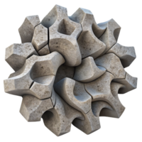 Abstract Stone Geometry 3D Model of Interlocking Shapes png
