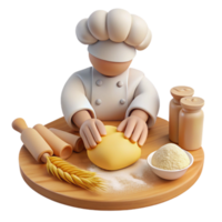 Chef Kneading Dough Baking Bread, Pastry Making png