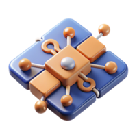 Connected System Modular Design, Network, Integration, Interconnection, 3D Render png