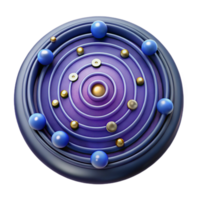 Abstract Atomic Structure 3D Rendering of Orbital Model png