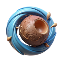 Abstract Swirl and Sphere 3D Render of Textured Orb png