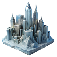 Frozen Metropolis A City Submerged in Ice png