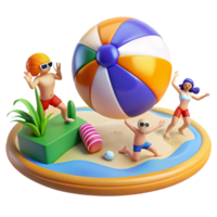Summer Fun Beach Ball, Sand, and Playtime png