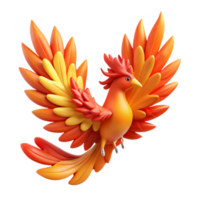 3D Render of a Mythical Firebird png