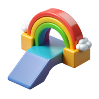 Rainbow Playset Colorful Kids Slide and Arch png