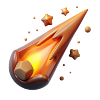 Falling Star 3D Render of Cosmic Event png