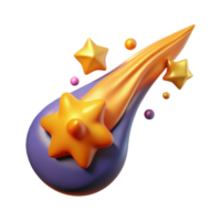 Whimsical 3D Star Trail Colorful Cosmic Design png